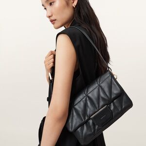 All Saints Black Quilted Shoulder Bag